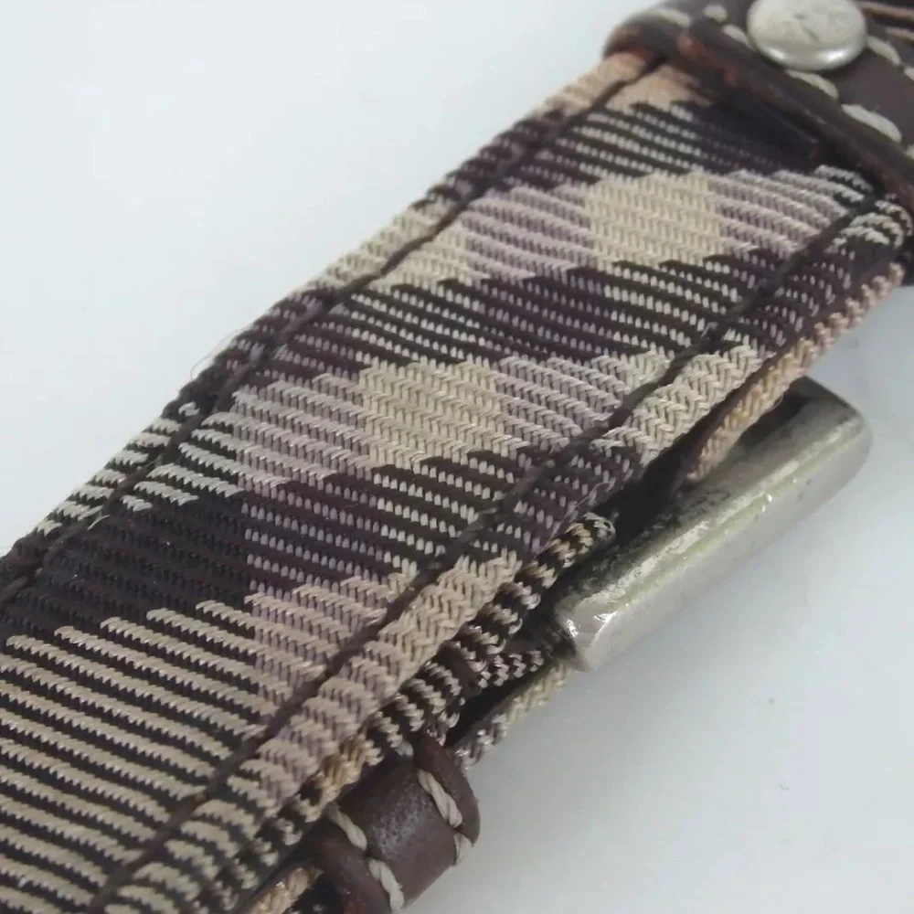 Authentic Preloved BURBERRY Nova Check charm leather/metal